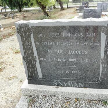 SNYMAN Petrus Jacobus 1894-1957
