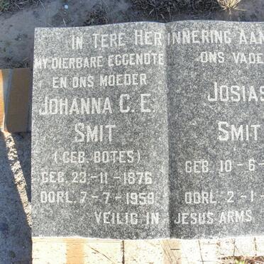 SMIT Josias 1878-1968 &amp; Johanna C.E. BOTES 1876-1959