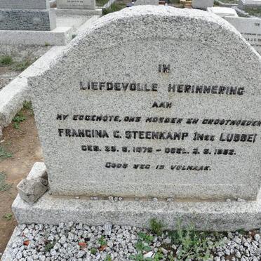 STEENKAMP Francina C. nee LUBBE 1876-1952