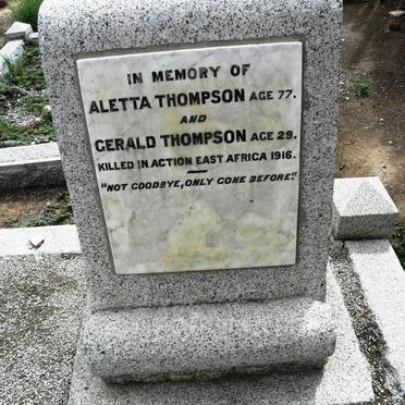 THOMPSON Gerald -1916 :: THOMPSON Aletta ?