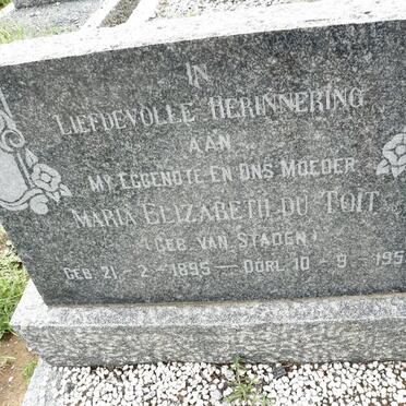 TOIT Maria Elizabeth, du nee VAN STADEN 1895-1959