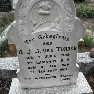 TONDER G.J.J., van 1909-1929