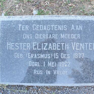 VENTER Hester Elizabeth nee ERASMUS 1877-1962