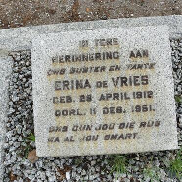 VRIES Erina, de 1912-1951