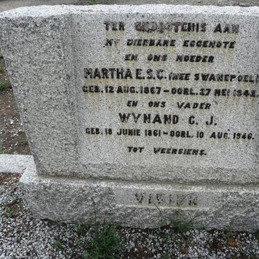 VIVIER Wynand C.J. 1861-1946 &amp; Martha E.S.C. SWANEPOEL 1867-1942