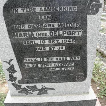 VENTER Maria nee DELPORT -1945