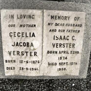 VERSTER Isaac C. 1874-1950 &amp; Cecelia Jacoba 1876-1961