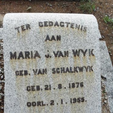 WYK Maria J., van nee Van SCHALKWYK 1876-1955