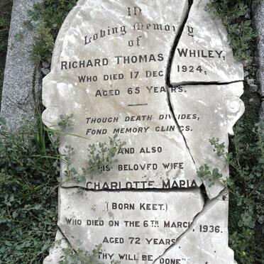 WHILEY Richard Thomas -1924 Charlotte Maria KEET -1936