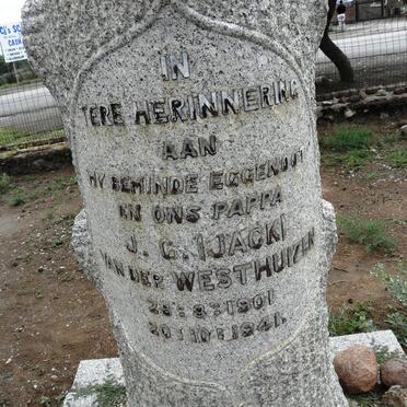WESTHUIZEN J.G., van der 1901-1941 