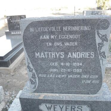 WEYERS Matthys Andries 1894-1959