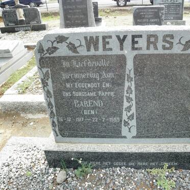 WEYERS Barend 1917-1959