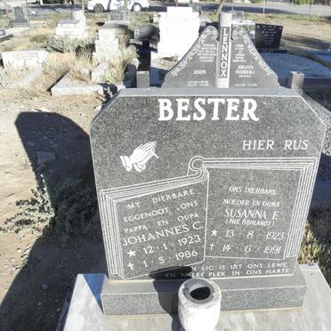BESTER Johannes C. 1923-1986 &amp; Susanna E. ROHLANDT 1923-1991