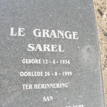GRANGE Sarel, le 1934-1999