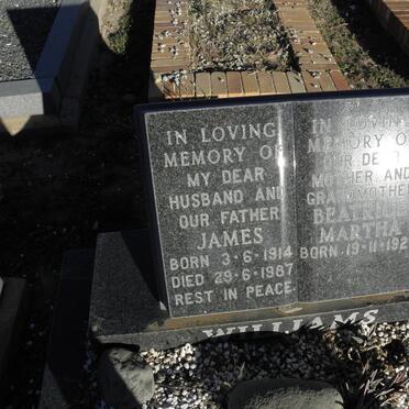WILLIAMS James 1914-1987 &amp; Beatrice Martha 1920-