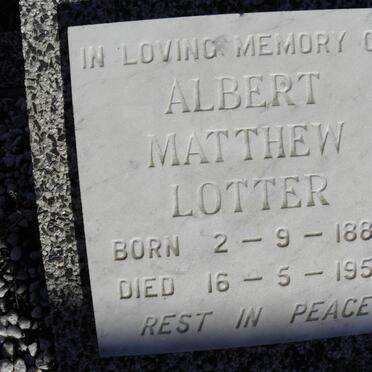 LOTTER Albert Matthew 1886-1953
