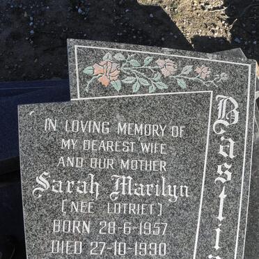 BASTIAN Sarah Marilyn nee LOTRIET 1957-1990