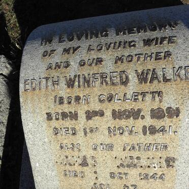 WALKER James -1944 &amp; Edith Winfred COLLETT 1891-1941 