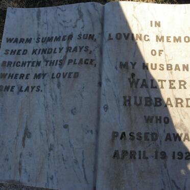 HUBBARD Walter -1921