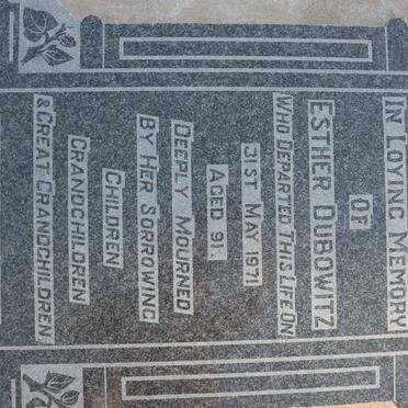 DUBOWITZ Esther -1971