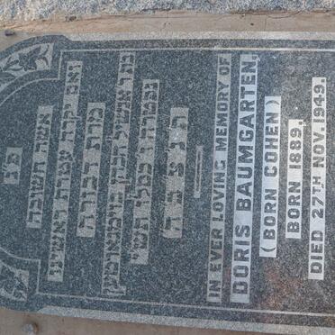 BAUMGARTEN Doris nee COHEN 1889-1949