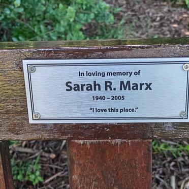 MARX Sarah R. 1940-2005