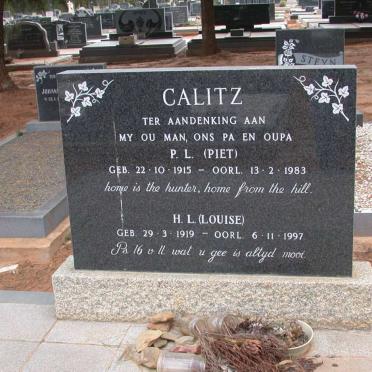 CALITZ P.L. 1915-1983 &amp; H.L. 1919-1997