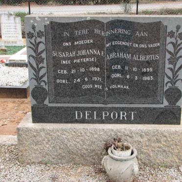 DELPORT Abraham Albertus 1895-1963 &amp; Susarah Johanna F. PIETERSE 1898-1971