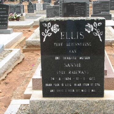 ELLIS Sannie nee RADEMAN 1924-1973