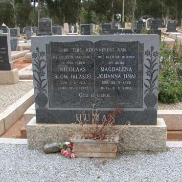 HUMAN Nicolaas Blom 1913-1972 &amp; Magdalena Johanna 1925-2003