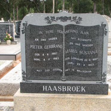 HAASBROEK Pieter Gerbrand 1897-1967 &amp; Maria Susanna JORDAAN 1897-1963
