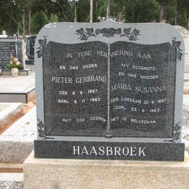 HAASBROEK Pieter Gerbrand 1897-1967 &amp; Maria Susanna JORDAAN 1897-1963
