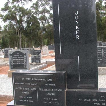 JONKER Jacob Christiaan 1908-1969 &amp; Elizabeth Johanna 1914-1999