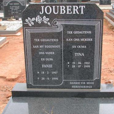 JOUBERT Fanie 1907-1996 &amp; Tina 1912-1999