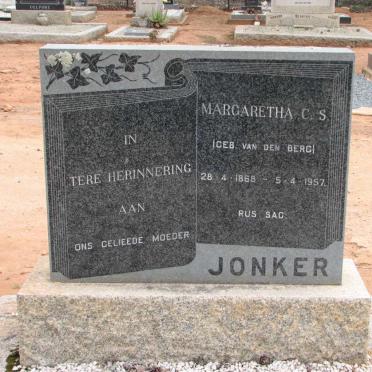 JONKER Margaretha C.S. nee VAN DEN BERG 1868-1957