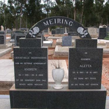 MEIRING Andrew 1915-1968 &amp; Aletta 1913-1997