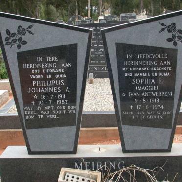MEIRING Phillipus Johannes A. 1911-1987 &amp; Sophia E. VAN ANTWERPEN 1913-1974