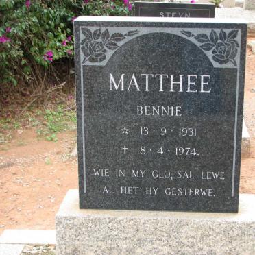 MATTHEE Bennie 1931-1974