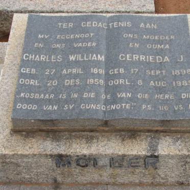 MOLLER Charles William 1891-1959 &amp; Gerrieda J. 1898-1989