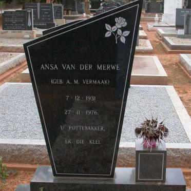 MERWE A.M., van der nee VERMAAK 1931-1976
