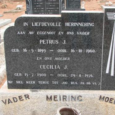 MEIRING Petrus J. 1895-1960 &amp; Cecilia J. 1900-1976