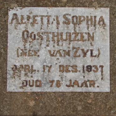 OOSTHUIZEN Alletta Sophia nee4 VAN ZYL -1937