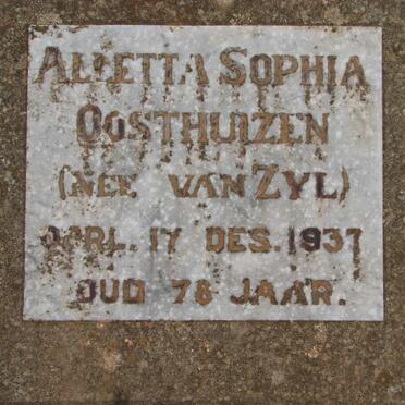 OOSTHUIZEN Alletta Sophia nee4 VAN ZYL -1937