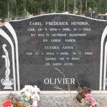 OLIVIER Carel Frederick Hendrik 1894-1964 &amp; Susara Anna 1904-1986