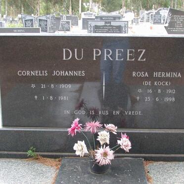 PREEZ Cornelis Johannes, du 1909-1981 &amp; Rosa Hermina DE KOCK 1912-1998