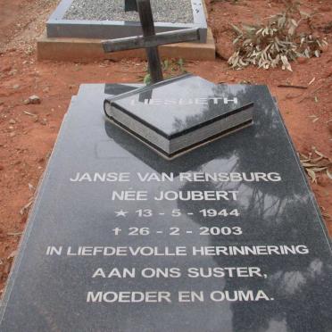 RENSBURGH Liesbeth, Janse van nee JOUBERT 1944-2003