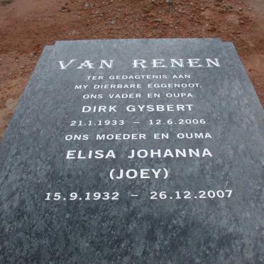 RENEN Dirk Gysbert, van 1933-2006 &amp; Elisa Johanna 1932-2007