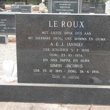 ROUX Simon Jacobus, le 1895-1976 &amp; A.E.J. CILLIERS 1898-1974