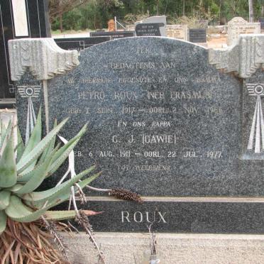 ROUX G.J. 1911-1977 &amp; Petro ERASMUS 1917-19??
