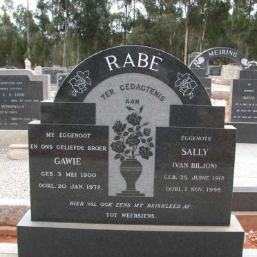 RABÉ Gawie 1900-1972 &amp; Sally VAN BILJON 1912-1998